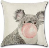 Kussenhoes Animal Party - Koala met ballon - Kussenhoes - 45x45 cm - Sierkussen - Polyester
