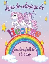 Livre de coloriage de licorne pour les enfants de 4 a 8 ans