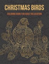 Christmas birds coloring book for adult relaxation
