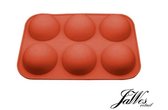 Jawes- Siliconen bakvorm- 6 Halve bollen- Bruin- Bakvormen- Bakken- Cakevorm- Halfrond