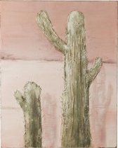 J-Line Schilderij Cactus Canvas/Hout Groen/Roze
