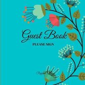 Guest Book- Floral Themed - For any occasion - 66 color pages -8.5x8.5 Inch
