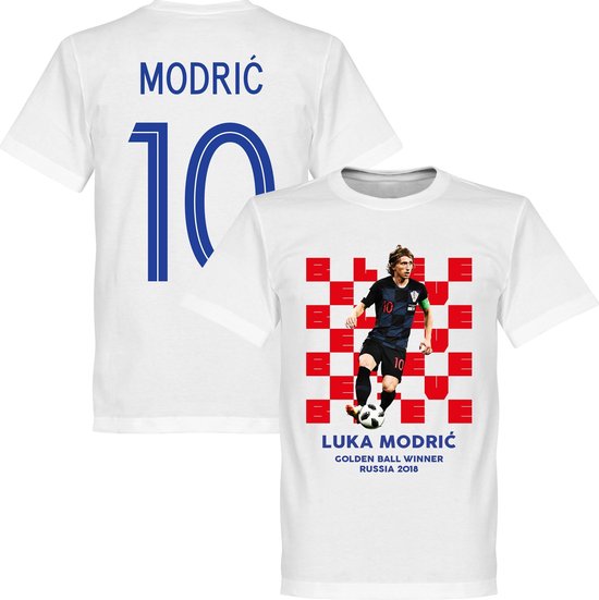 Kroatië Modric Golden Ball World Cup 2018 T-Shirt - Wit - 5XL