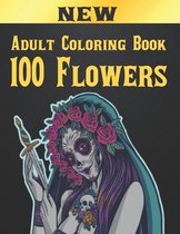 100 Flowers Adult Coloring Book