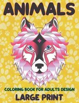 Coloring Book for Adults Design - Animals - Large Print