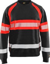 Blaklader Sweater High Vis 3359-1158 - Zwart/High Vis Rood - 4XL