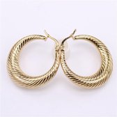 WiseGoods - Gouden oorbellen - Gouden Oorbellen Dames - Gouden Oorringen - Gouden Oorringen - Gouden Hoops - Sieraden - 35 mm