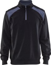 Blaklader Sweatshirt bi-colour met halve rits 3353-1158 - Zwart/Grijs - L