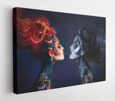 Onlinecanvas - Schilderij - Beautiful Girl In A Fantasy Image And Art Horizontal Horizontal - Multicolor - 30 X 40 Cm