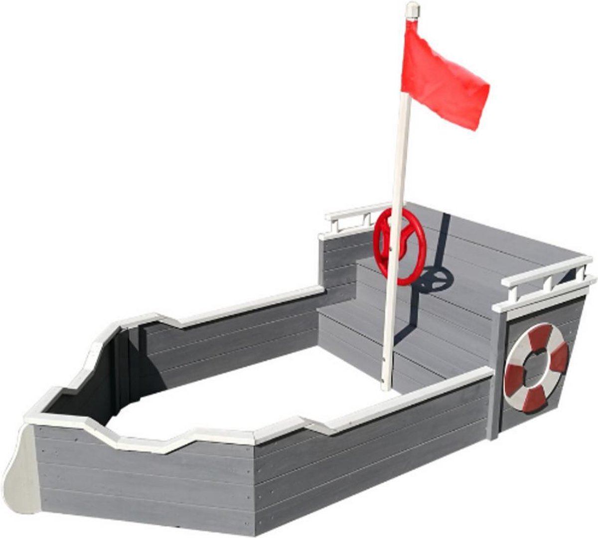 Rijoka Houten Zandbak Schip - Inclusief Grondzeil - Zitbank met Opbergvak - Boot Speeltoestel - 1950 x 940 x 1355mm — afbeelding 8