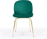 Design en Interieur - Eetkamerstoel Star - Velvet - Groen - 2 st