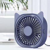 Tafelventilator - Bureau ventilator - Mini ventilator - USB aansluiting - Blauw
