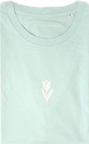 Mint groen T-shirt - T-Shirt met bloem print - Organisch Katoen - Unisex - Maat L