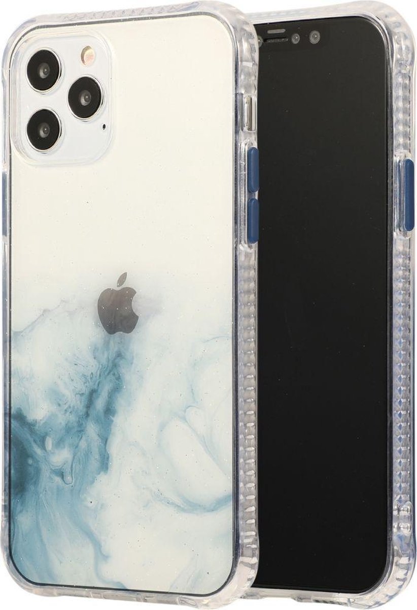 Mobigear Hoesje geschikt voor Apple iPhone 12 Pro Max Telefoonhoesje Hardcase | Mobigear Gradient Backcover | iPhone 12 Pro Max Case | Back Cover - Transparant / Blauw