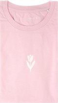 Roze T-shirt - T-Shirt met bloem print - Organisch Katoen - Unisex - Maat XS