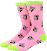 Sokken danes roze / groen - koala - 36-40