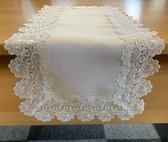 Tafelloper - creme met kant - Loper 70 cm