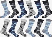 GIANVAGLIA HEREN SOKKEN - KATOEN - DIVERSE KLEUREN - 12 PAAR - MULTIPACK - MAAT 43-46