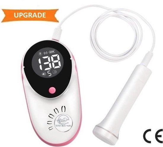 Doppler - baby hartmonitor - duurzaam - inclusief dopplergel - met lcd kleuren scherm - babyshower cadeau