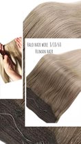Hair Halo Wire Hair extensions #8/18/60 balayage matt bruin Human hair 30cm Balayage