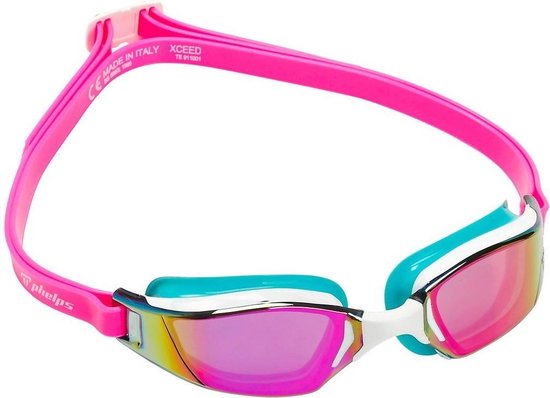 Phelps Xceed - Zwembril - Volwassenen - Pink Titanium Mirrored Lens - Roze/Turquoise