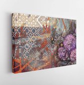 Grunge Floral Rustic Texture Abstract Old Background Use Wall Tile Or Wall Paper Design.  - Modern Art Canvas - Horizontal - 1683514711 - 50*40 Horizontal