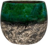 Lindy Green Black donkergroene pot 23 cm ronde bloempot voor binnen