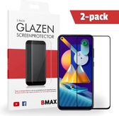 2-pack BMAX geschikt voor Samsung Galaxy M11 Screenprotector Full Cover Glas / Volledige dekking / Beschermglas / Tempered Glass / Glasplaatje - Zwart