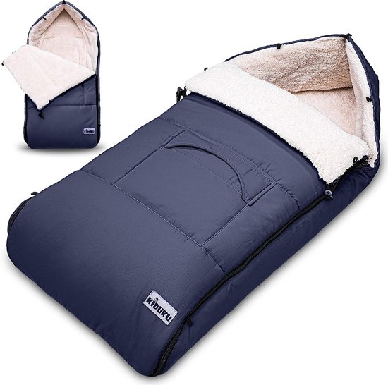 Voetenzak blauw - 95 x 50 cm - voetenzak voor kinderwagen - babyvoetenzak  - | bol.com