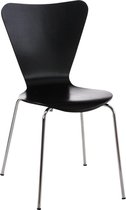 Stoel - Eetkamerstoel - Bezoekersstoel - Stapelbaar - Hout - Zwart