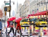 Schilderen op nummer - New York in de regen - 40x50 - met DIY frame