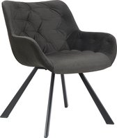 Alora Stoel Jake zwart - Velours - relaxstoel - fauteuil - eetkamerstoel