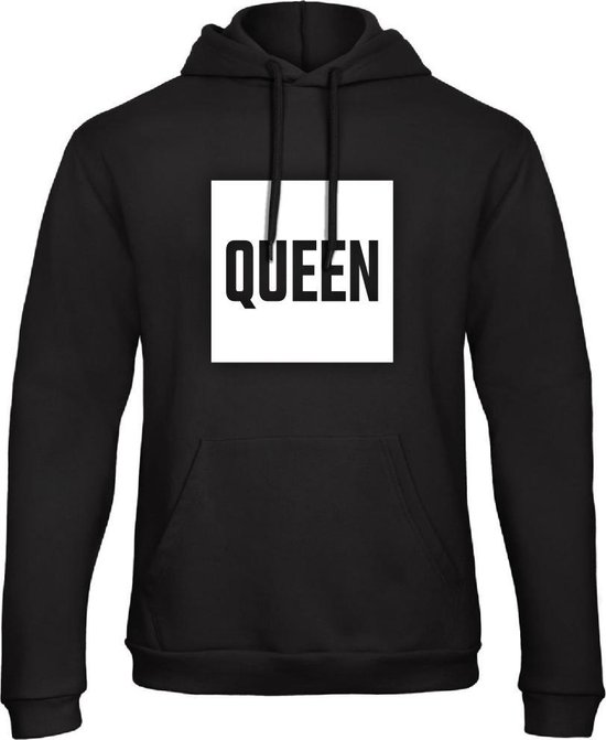 King / Queen Hoodie Blok (Queen - Maat XS) | Koppel Cadeau | Valentijn Cadeautje voor hem & haar