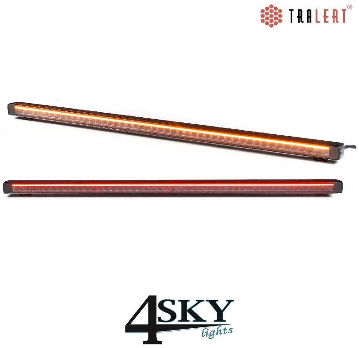 Tralert Stratos 127cm LED Lightbar rood-amber DRL Lightbar incl. R65 flitser IP69K volledig gecertificeerd 36 mnd garantie