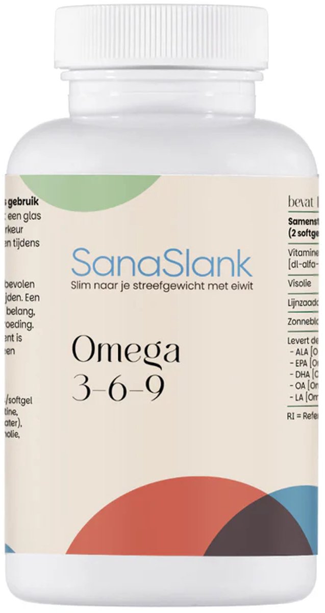 SanaSlank Omega 3-6-9 Visolie 100 Softgels - EPA DHA - Hart Hersenondersteuning - 250mg