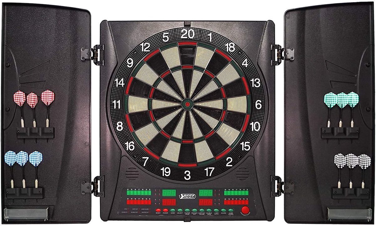 Elektronisch Dartbord met Kast en 12 Darts, 33 Spelmodi