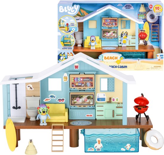 Bluey's Beach Hut - BLUEY - Coffret de jeu avec figurine exclusive et plus de 10 accessoires