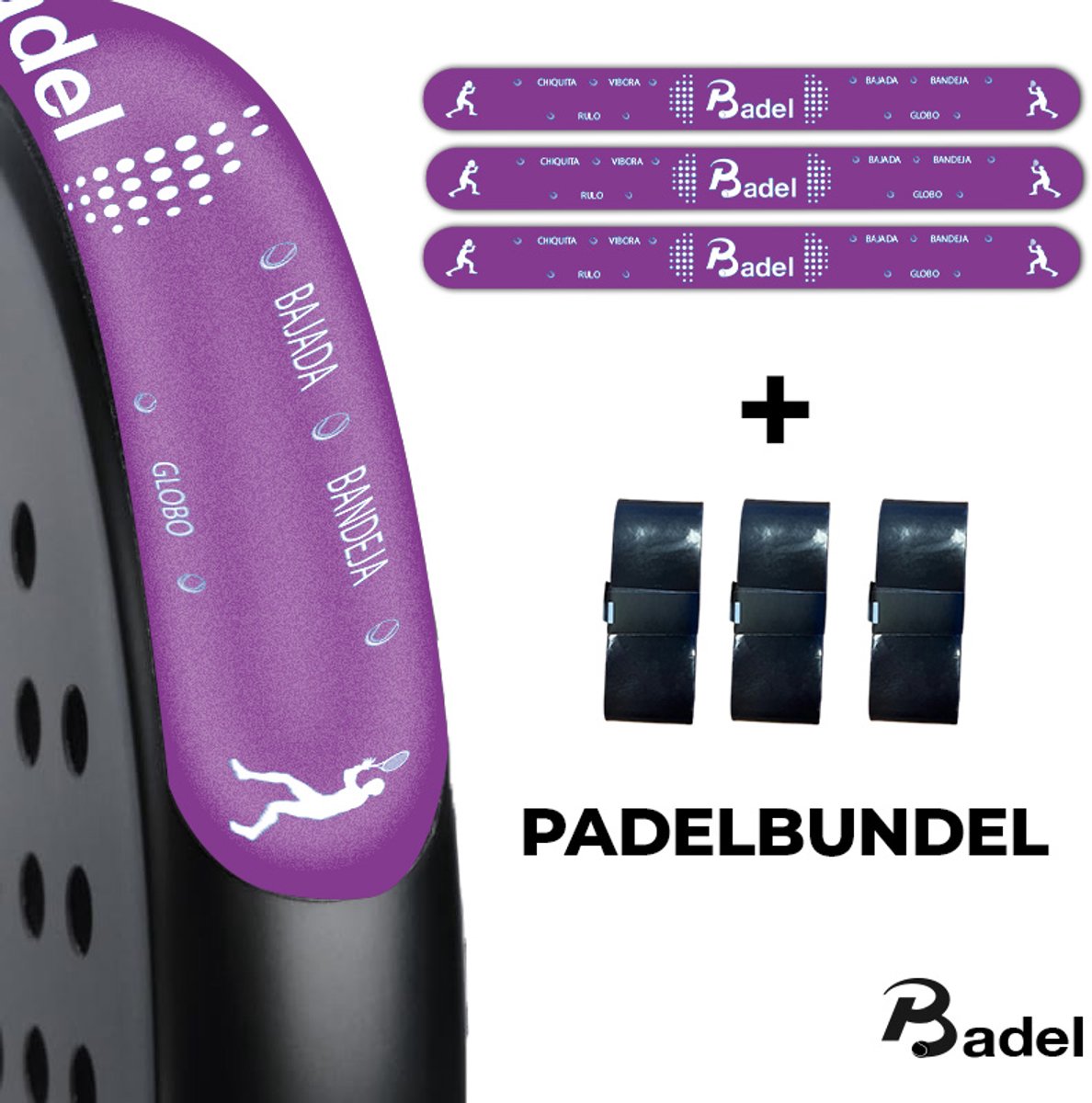 Badel® Padel Protector Bundel – 3 Stuks – Lichtgewicht Frame Bescherming – Geen Invloed op Balans
