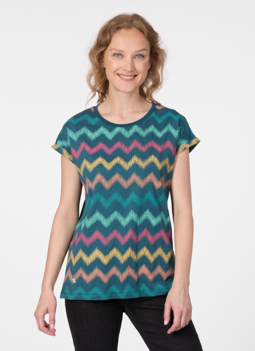 Shirt Diona streep print KM Ragwear Groen