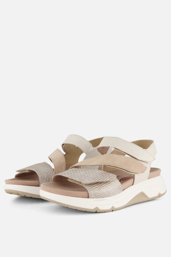 Gabor 86.882.61 Rolling Soft Sandalen Beige Met goud Leer Dames - Beige/Goud - 38