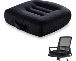 Autostoelverhoger: 40 x 40 cm orthopedisch ergonomisch kussen, extra groot formaat, Geschikt voor bureaustoelen, auto's, rolstoelen en kan als zitverhoger worden gebruikt.