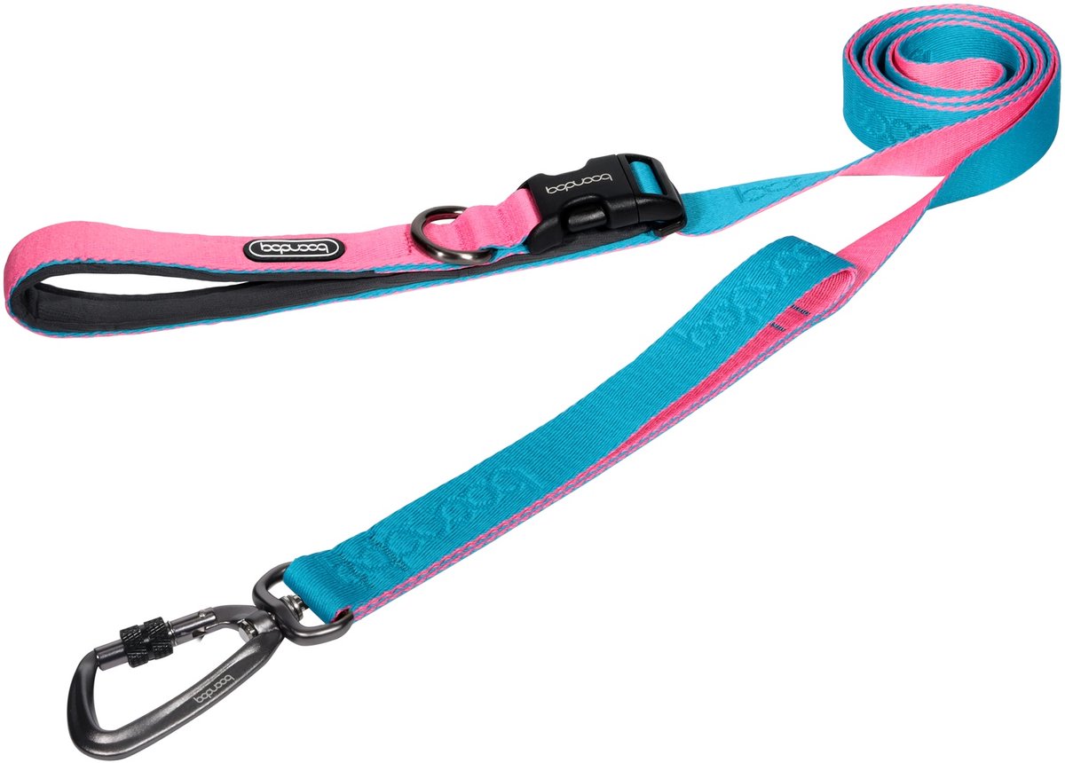 Hondenriem Boondog Play 2 meter - verstelbare looplijn hond - maat S - Aqua/Pink