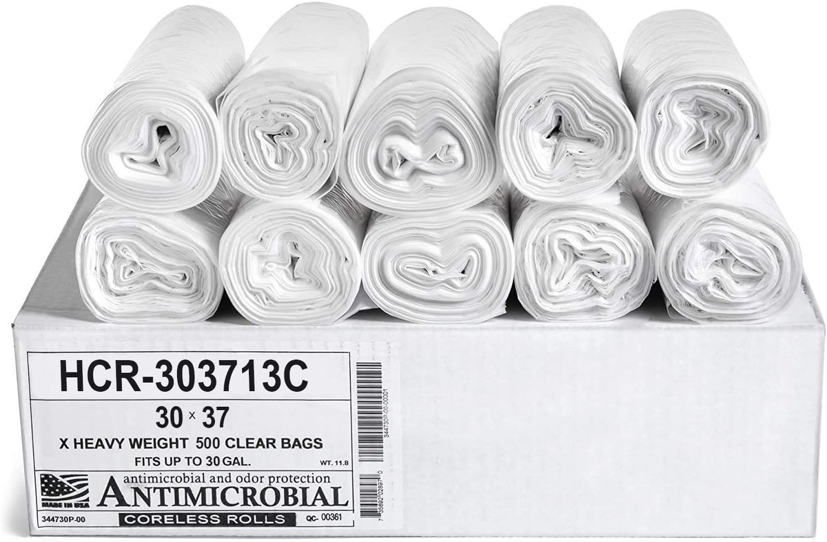 Sterk 3 Gallon Afvalzakken Hoge Dichtheid - Kernloos Rol - 500 Stuks - Transparant