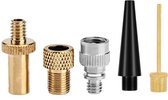 Ibley Ensemble de 5 adaptateurs de valve – Raccords de transition de valve de vélo – Française, Dunlop et valve auto + Adaptateur ballon et matelas pneumatique