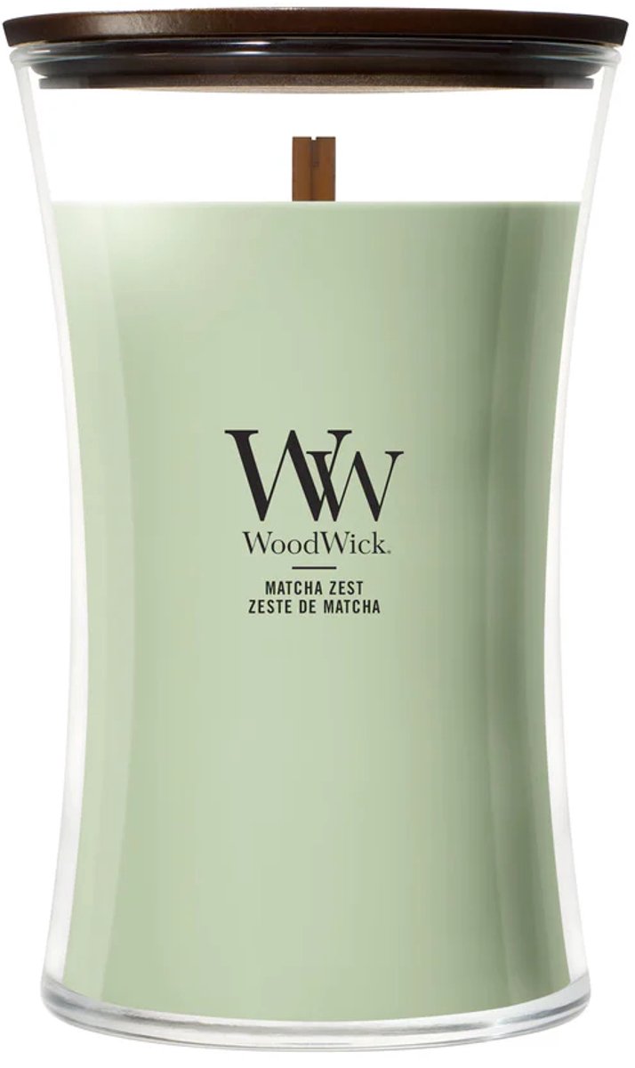 WoodWick Hourglass - Matcha Zest - Large Geurkaars - 130 branduren