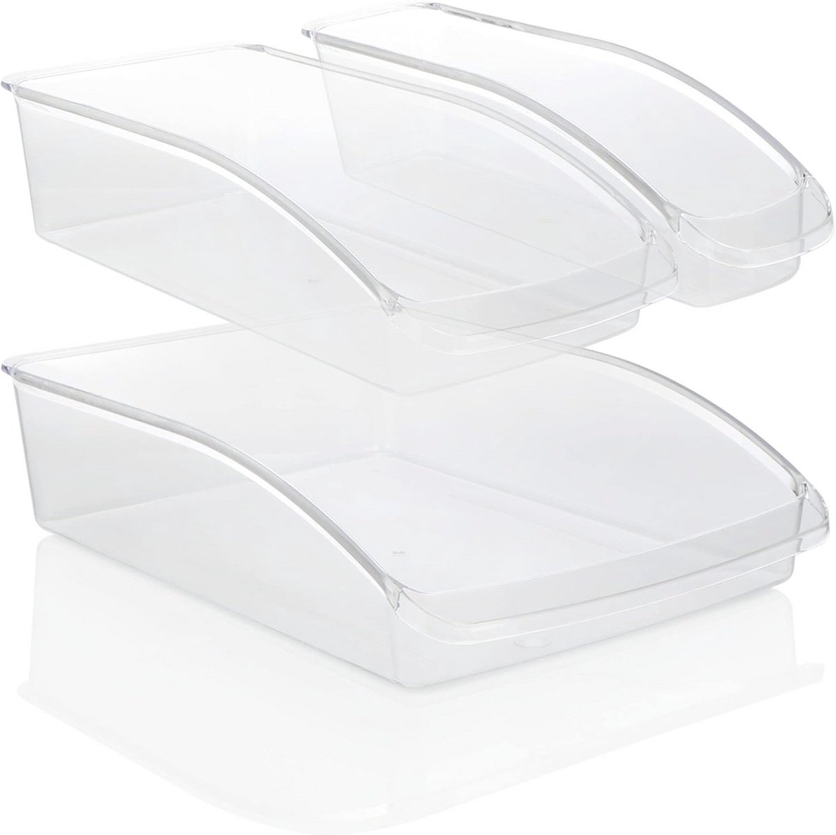 3-Delige Koelkast Organizer Set - Transparante Opbergdozen voor Keuken en Koelkast