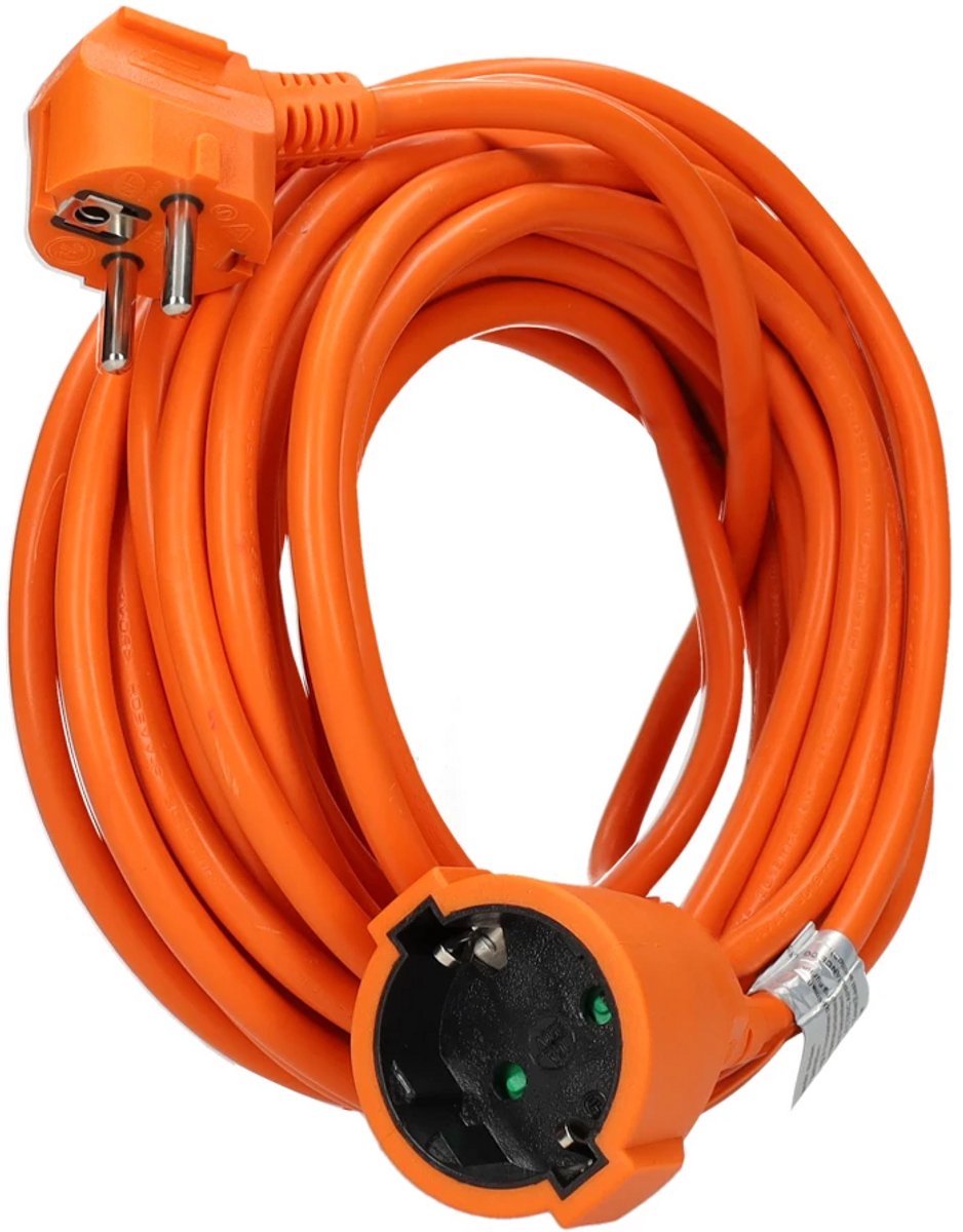 EMhub verlengsnoer 10 meter H05VV-F 3x1.5 met Schuko en contrastekker - oranje (4087105)