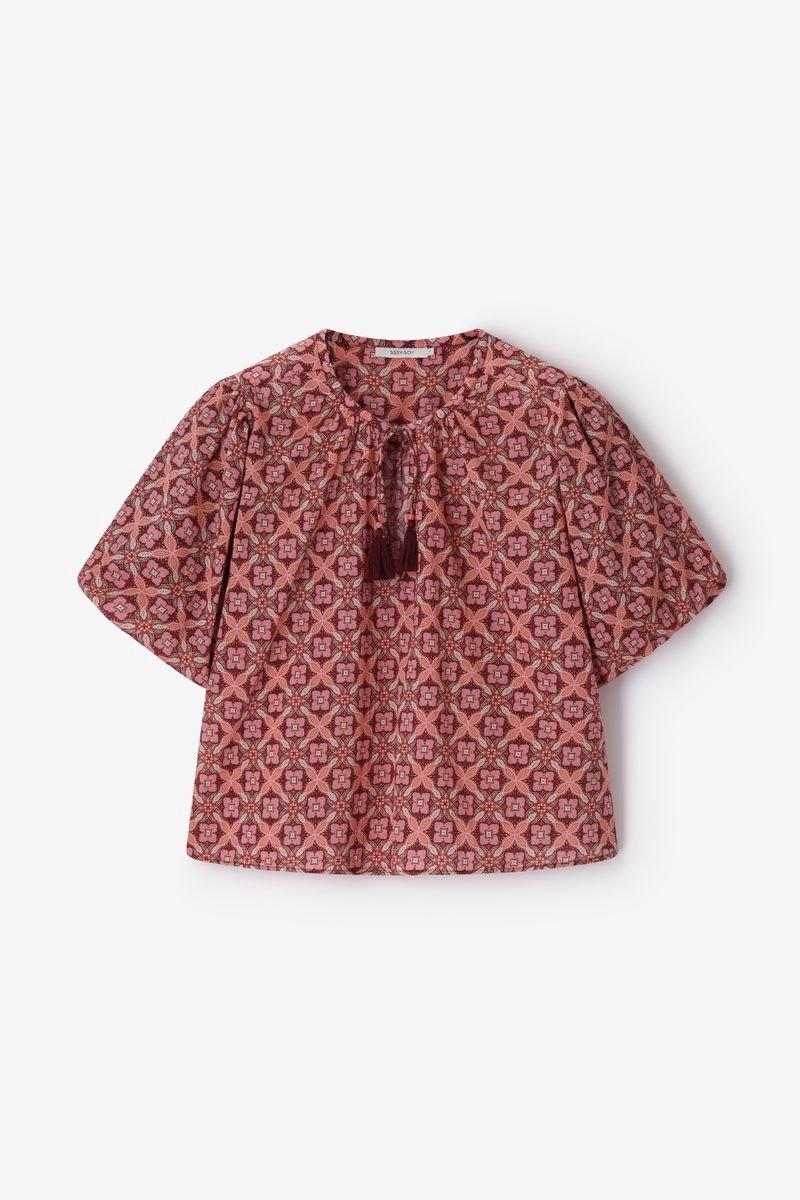 Sissy-Boy - Donkerrode top met print
