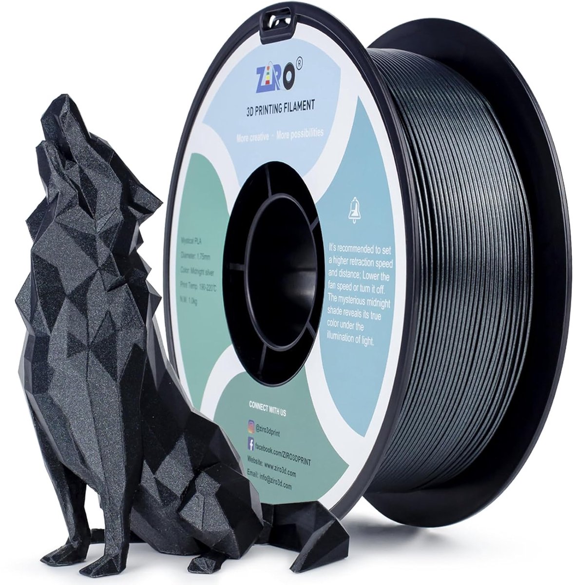 PLA Filament 1.75mm - 1kg Zilver Glitter - Hoge Precisie voor 3D Printers