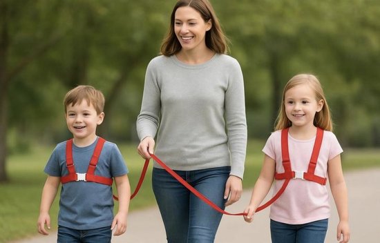 ISI Mini Veiligheidstuigje voor Kinderen met Looplijn - Rood - Verstelbaar & Comfortabel - Ideaal voor Wandelen & Spelen van Merkloos — afbeelding 2